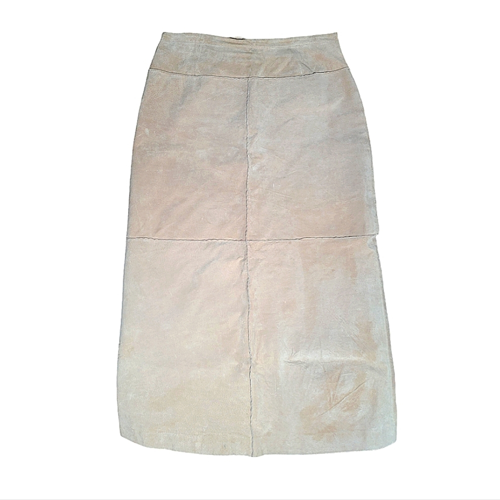 RARE Vintage 100% Genuine Suede Leather Maxiskirt